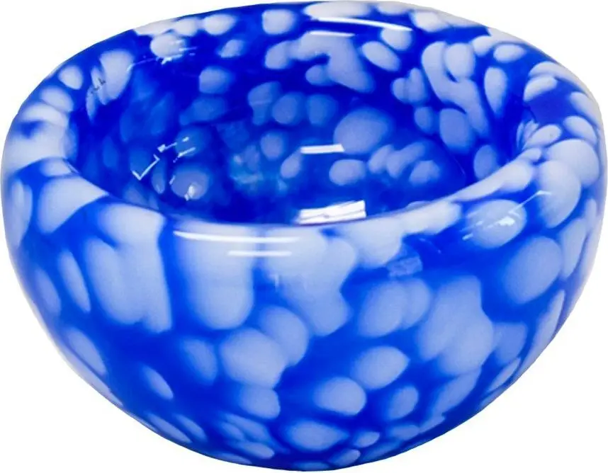 Cobalt bowl with white speckles