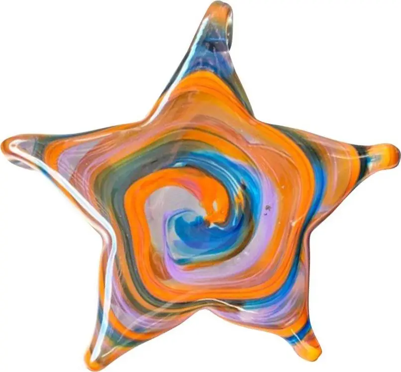 Orange and blue swirled starfish